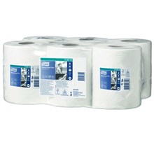 Tork Poetsrol plus Quick Dry 2-laags wit 6 rol