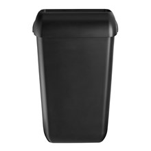Afvalbak Quartz mat zwart 23ltr met open inworp