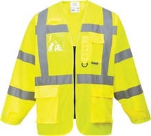 Veiligheidsvest lange mouw Hi-Vis fluor geel