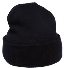 Beanie MBR acryl met omslag basic knit one size zwart