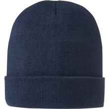 Beanie MBR acryl met omslag basic knit one size navy