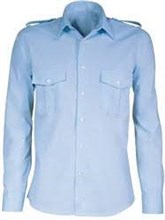 Pilotenoverhemd unisex licht blauw LS