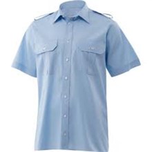 Pilotenoverhemd unisex licht blauw SS