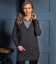 Premier Ladies V Neck Cardigan charcoal