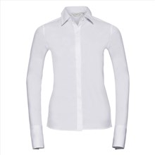 Russell damesblouse Ultimate Stretch slim fit wit