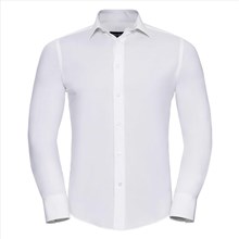 Russell herenoverhemd LS fitted stretch wit