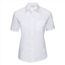 Damesblouse Rusell poplin wit SS