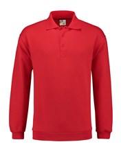 L&S Polo Collar Sweater red