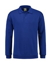 L&S Polo Collar Sweater royal blue mt L