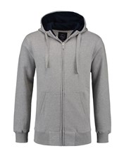Hooded cardigan full zip L&S for him grey heather