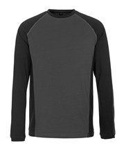 T-shirt Bielefeld LS donker antraciet / zwart