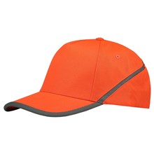 Cap Fluor oranje met reflectiestriping