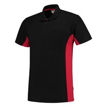 Polo bi-color zwart/ rood