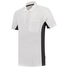 Polo bi-color wit/dark grey