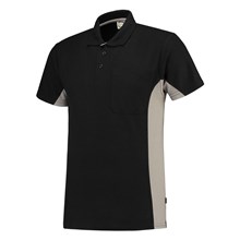 Polo bi-color dark zwart/grijs