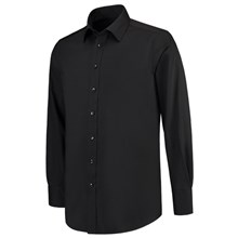 Herenoverhemd stretch basic fit zwart