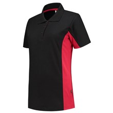 Poloshirt bi-color dames zwart/rood