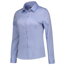 Damesblouse poplin basic fit stretch blue