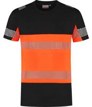 Santino T-shirt Haris zwart/fluor oranje