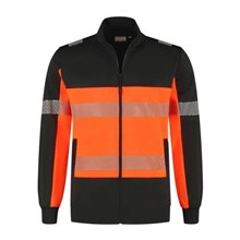 Santino Sweatvest Hugo zwart/fluor oranje