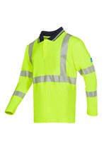 Poloshirt Sioen Garat LS Hi-Vis geel FR-AST