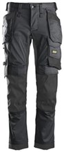Snickers werkbroek stretch HP met KP khaki/zwart