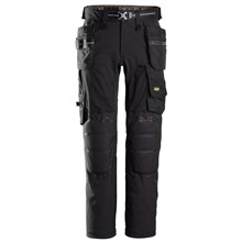 Snickers werkbroek met kniebeschermers/holster zwart