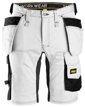 Snickers Stretch korte broek holsterzak 6141 wit/zwart