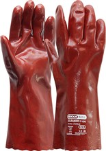 Handschoen OXXA 17-035 PVC rood 35cm  maat 10 12 paar