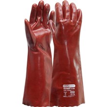 Handschoen Oxxa Cleaner PVC rood 45cm 12pr