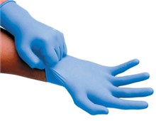 Handschoen Vinyl blauw ongepoederd 10x100st