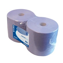 Industrieel papier recycled 2-lgs 380mx26cm blauw 2rol