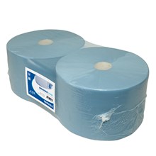 Industrieel papier cellulose 3-lgs 380mx24cm blauw 2 rol